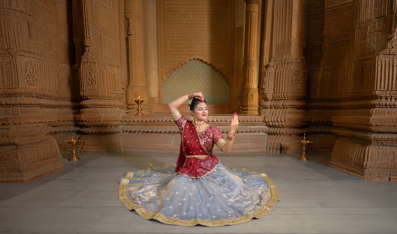 Within the temple hall